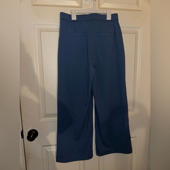 Halara blue gray wide leg pull on pants MP business casual office athleisure - Picture 5 of 7